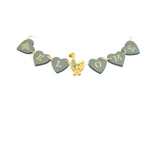 Country Decorations Welcome Heart Sign Wooden Mini Swan Duck String Wall Hanging